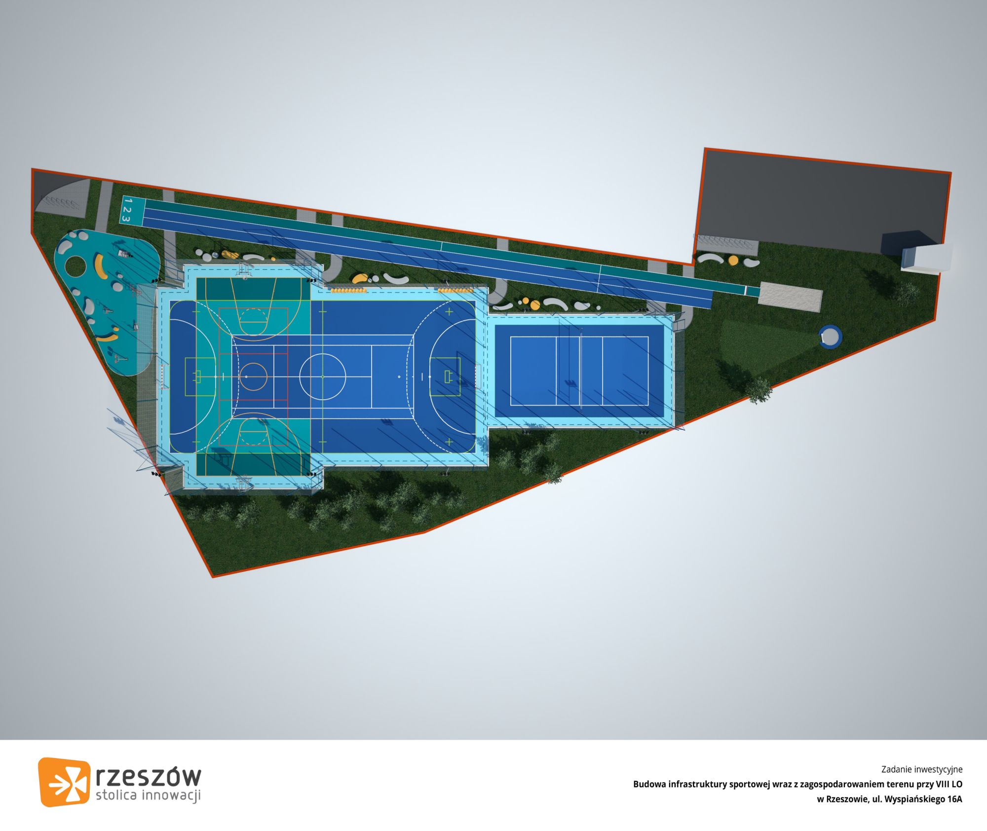 wizualizacja wielofunkcyjnych boisk